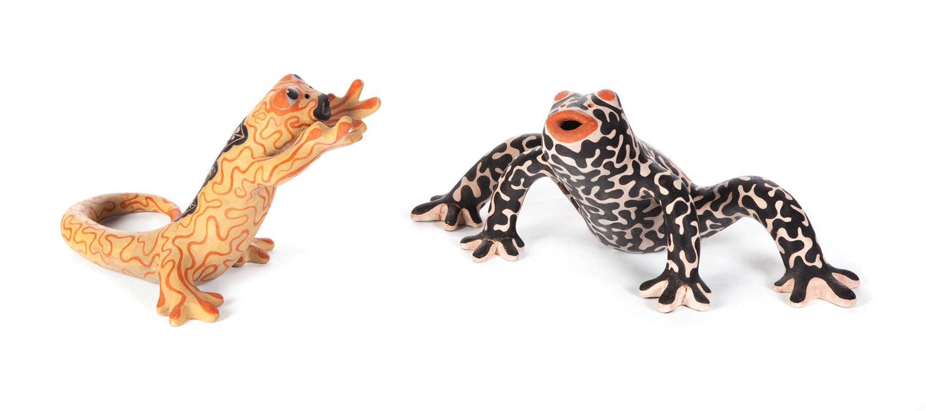 Appraisal: COCHITI POTTERY FROG AND LIZARD Late th century Animated frog