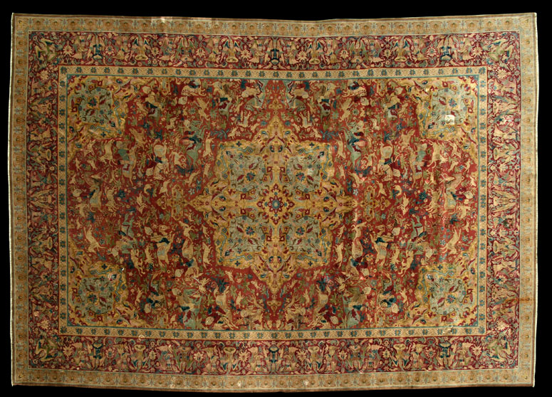 Appraisal: A Persian Tabriz variety wool rug carpet A Persian Tabriz