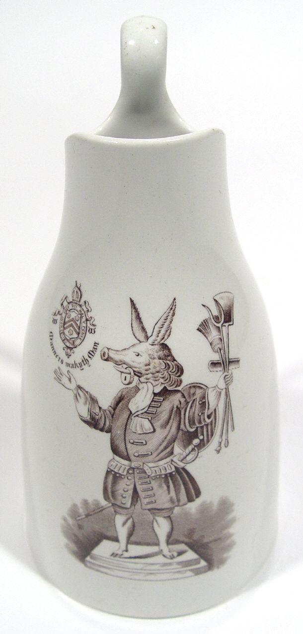 Appraisal: China flagon printed with 'The Trusty Servant' factory mark to