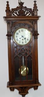 Appraisal: Gustav Becker Gothic Revival wall clock Gustav Becker wall clock