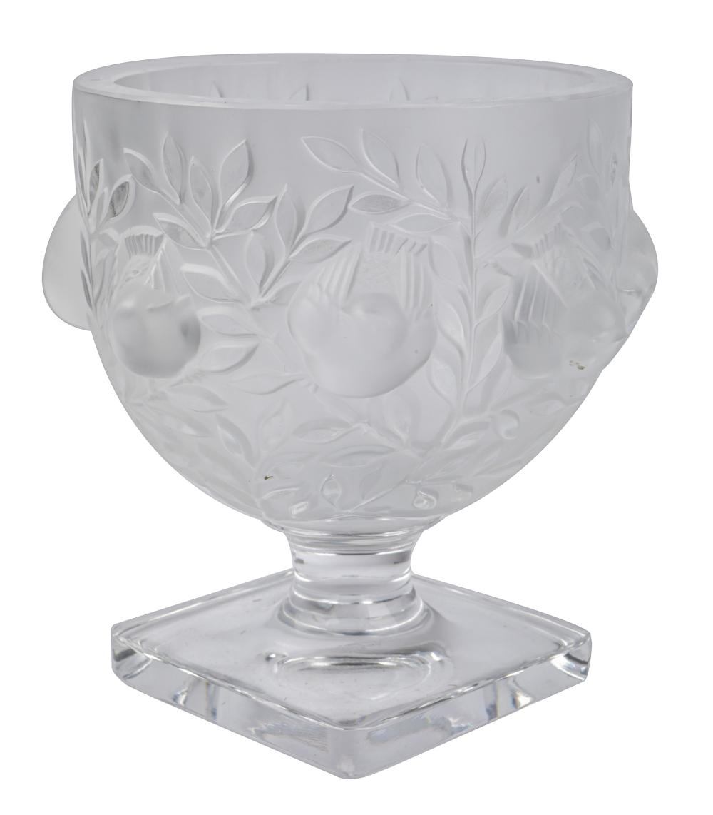 Appraisal: LALIQUE GLASS COMPOTEsigned Lalique France molded with birds inches diameter