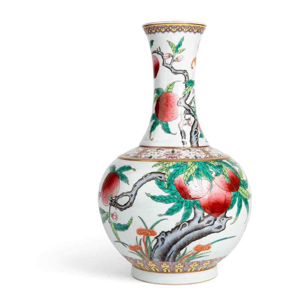 Appraisal: FAMILLE ROSE 'PEACH' VASE QING DYNASTY TH CENTURY the globular