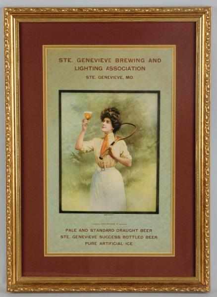 Appraisal: Ste Genevieve Brewing Lighting Assoc Litho Gesundheit Wonderful early woman's