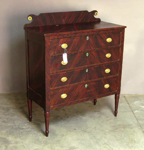 Appraisal: New England Sheraton chest of drawers th c with later