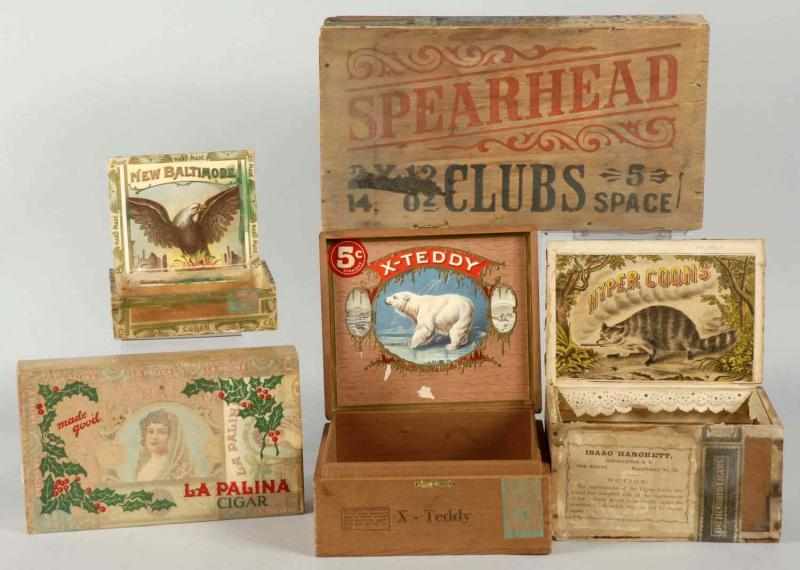 Appraisal: Lot of Assorted Cigar Boxes Description Includes an unopened box