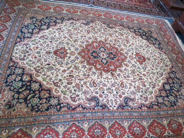 Appraisal: Tabriz Persian Handmade Room Size Rug elegant florals ivory field