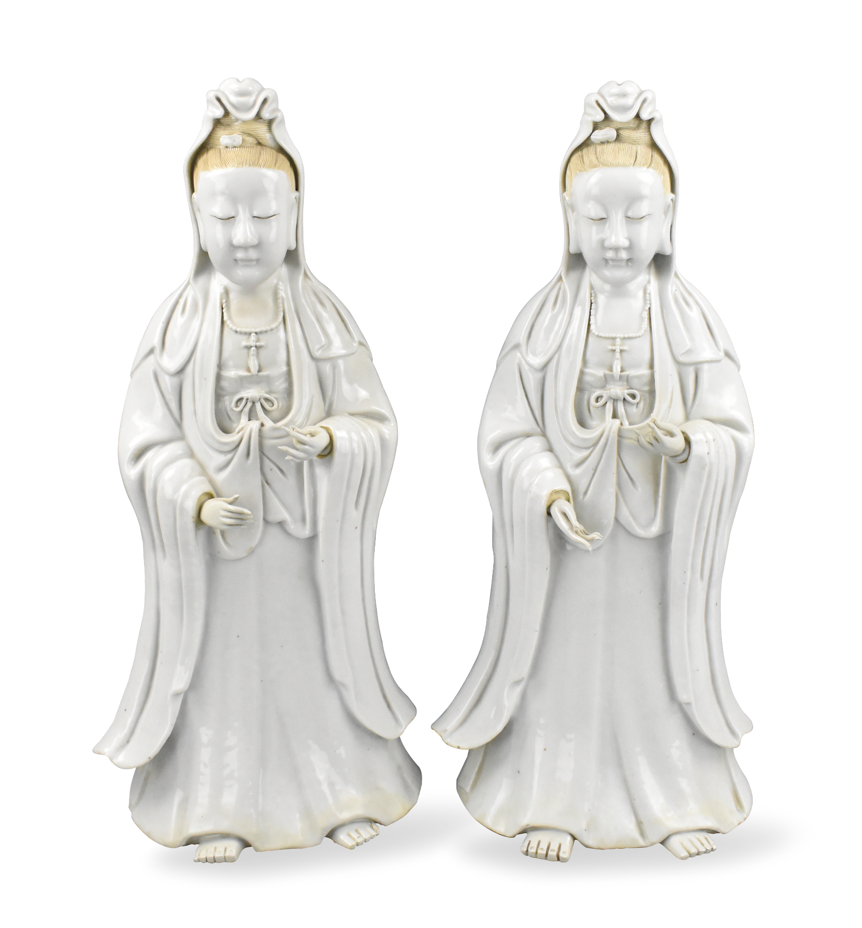 Appraisal: A pair of Chinese th C Qianlong Period white glazed