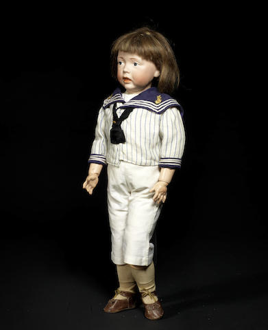 Appraisal: A K mmer Reinhardt 'Walter' bisque head character doll The