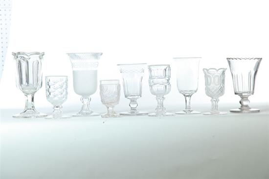 Appraisal: NINE PIECES OF GLASS Mid th century Five celeries American