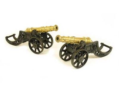 Appraisal: A pair of brass reproduction cannons with in c l