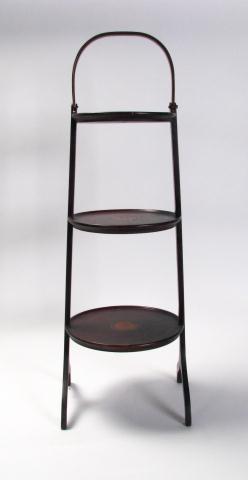 Appraisal: English Three Tiered Biscuit Stand with inlaid design of various