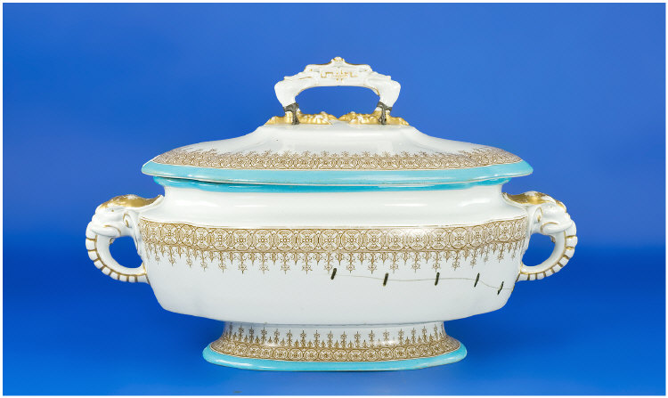 Appraisal: Large Royal Worcester Tureen With Elephant Head Handles Registration Number