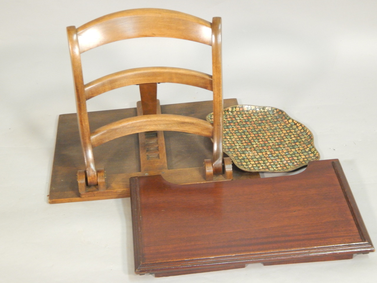 Appraisal: Various mobility related items an adjustable chair back a bed