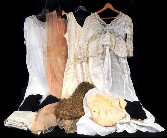 Appraisal: TEXTILES Early to mid- th C lingerie silk slip dress