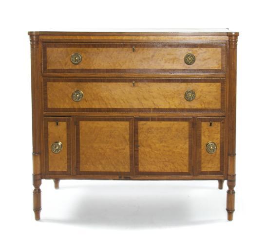 Appraisal: n American Cherry Chest of Drawers the shaped top over