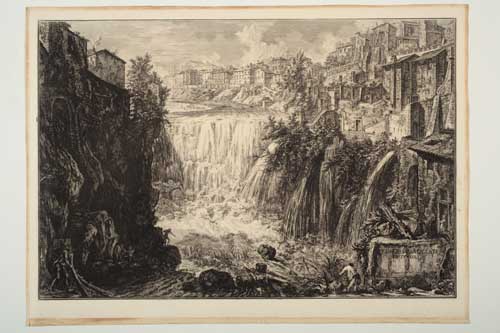 Appraisal: GIOVANNI B PIRANESI Veduta della Cascata di Tivoli Etching x