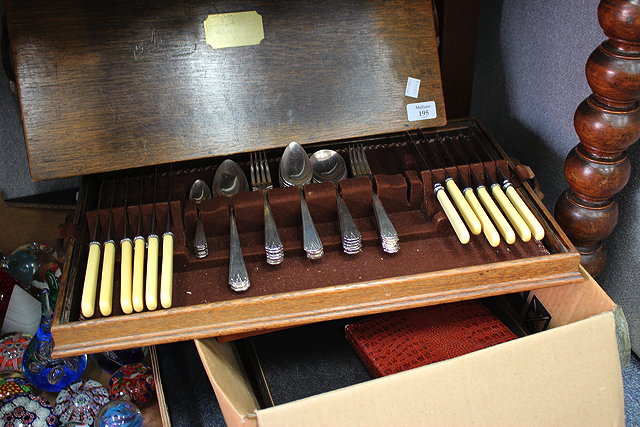 Appraisal: A COLLECTION OF SILVER PLATED CUTLERY to include fish knives