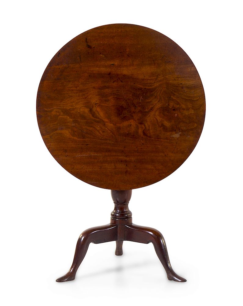 Appraisal: A George III Mahogany Tilt-Top Table A George III Mahogany