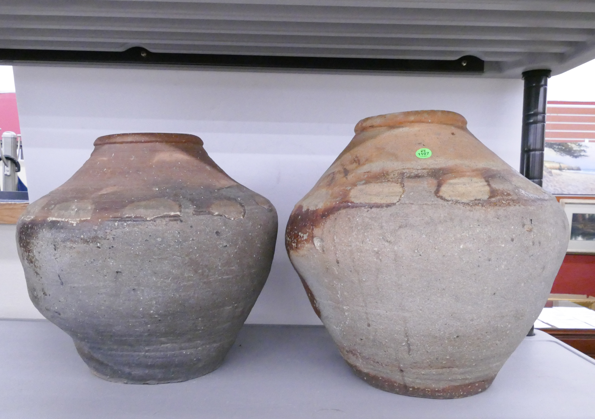 Appraisal: pc Meiji Japanese Shigaraki Jars- '' approx