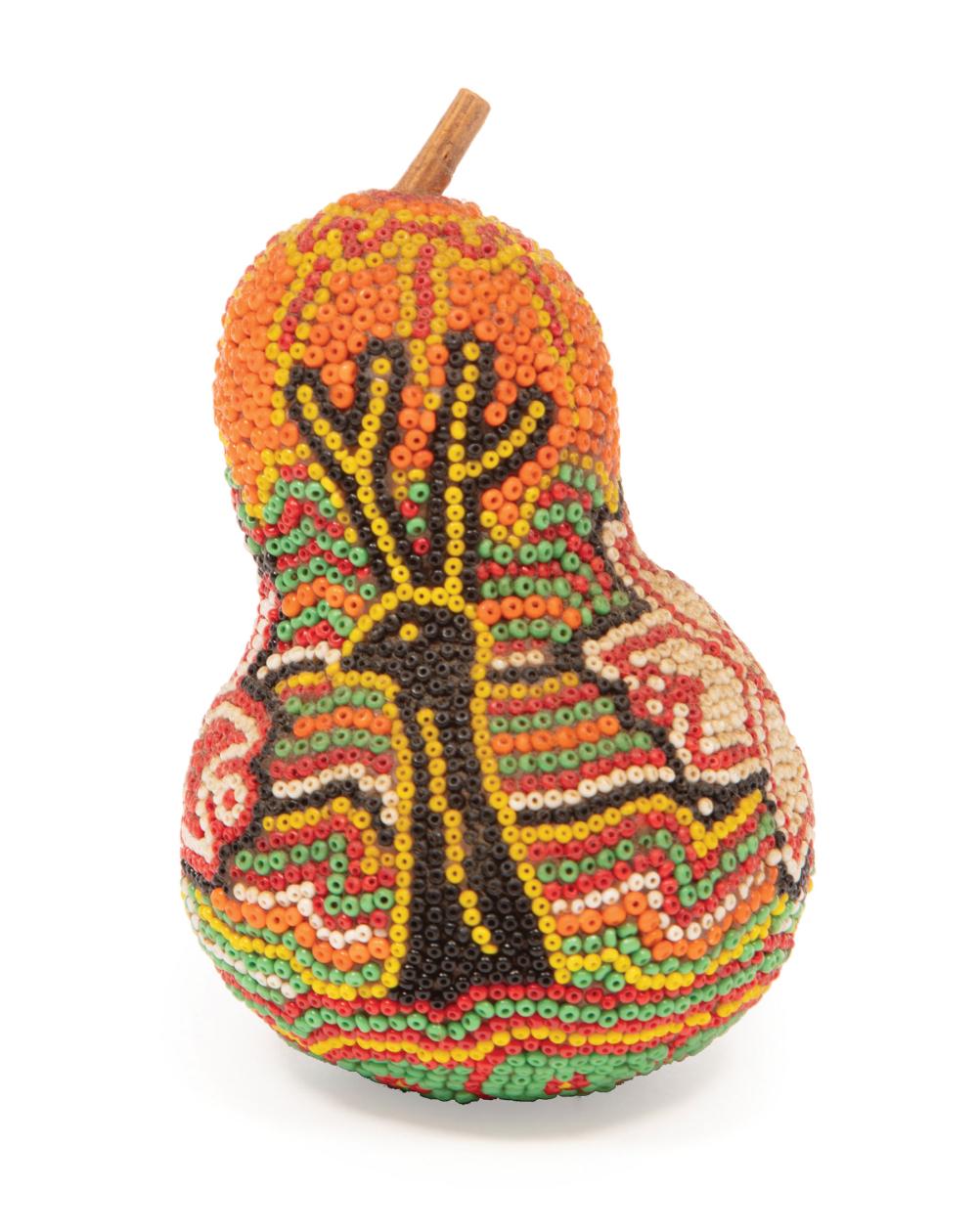 Appraisal: James Surls American Texas b Beaded Gourd mixed media on