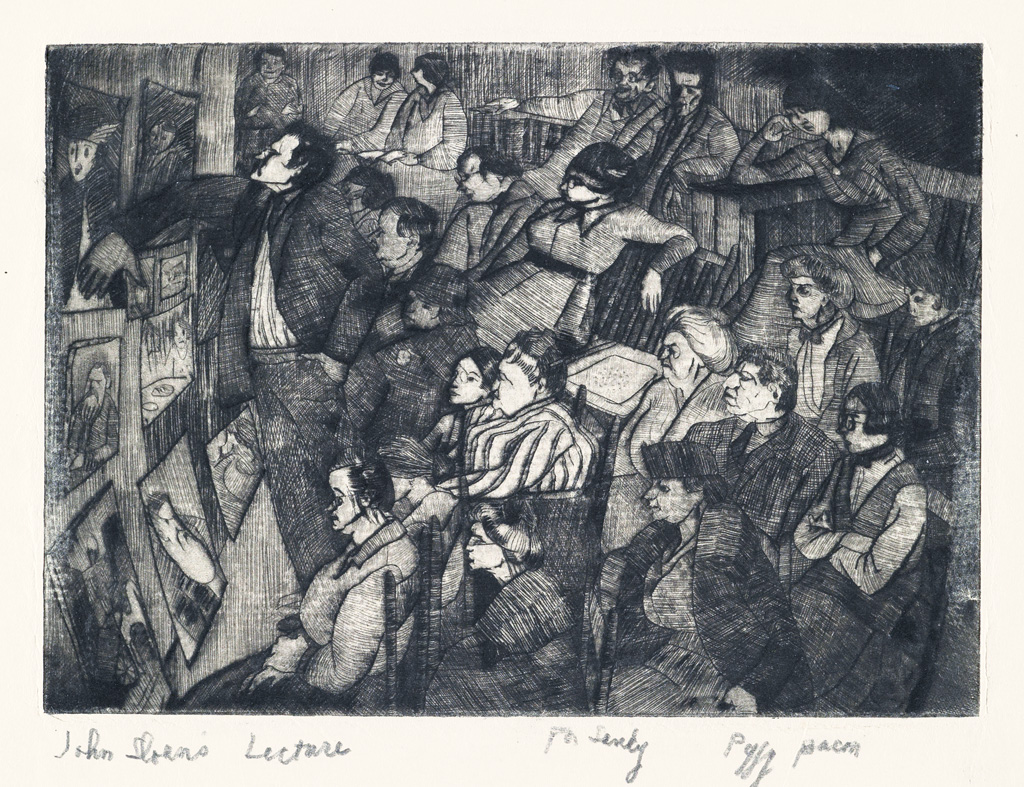 Appraisal: PEGGY BACON John Sloan's Lecture Drypoint x mm x inches