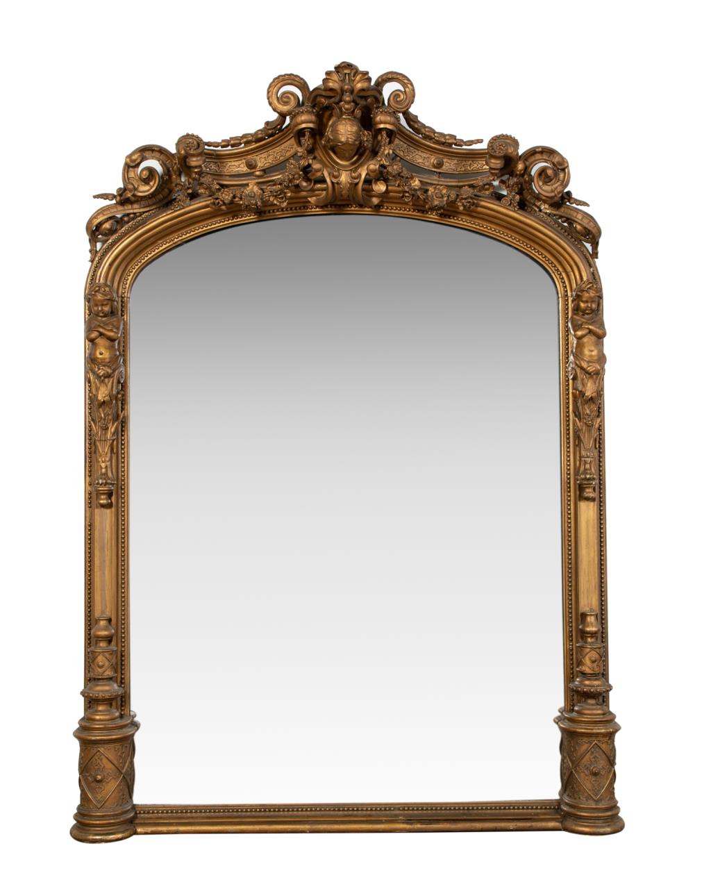 Appraisal: MONUMENTAL AMERICAN ROCOCO REVIVAL MANTEL MIRROR Monumental James S Earle