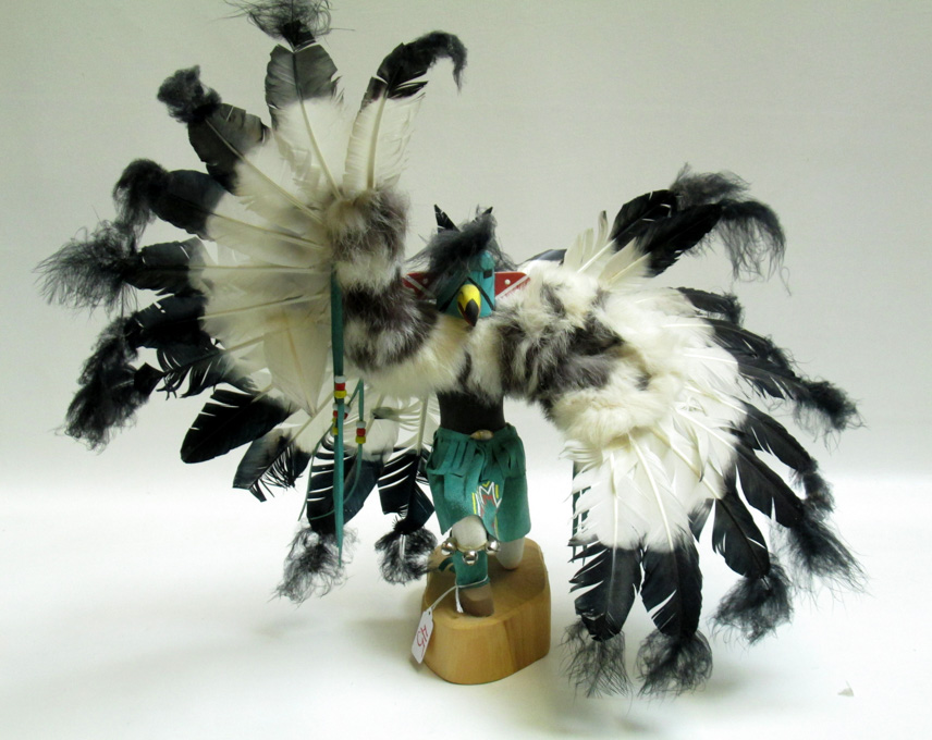 Appraisal: NATIVE AMERICAN KACHINA DOLL titled Eagle hand painted wood figure