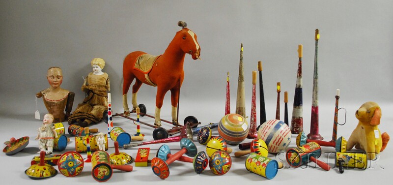 Appraisal: Group of th and th Century Children's Toys including three