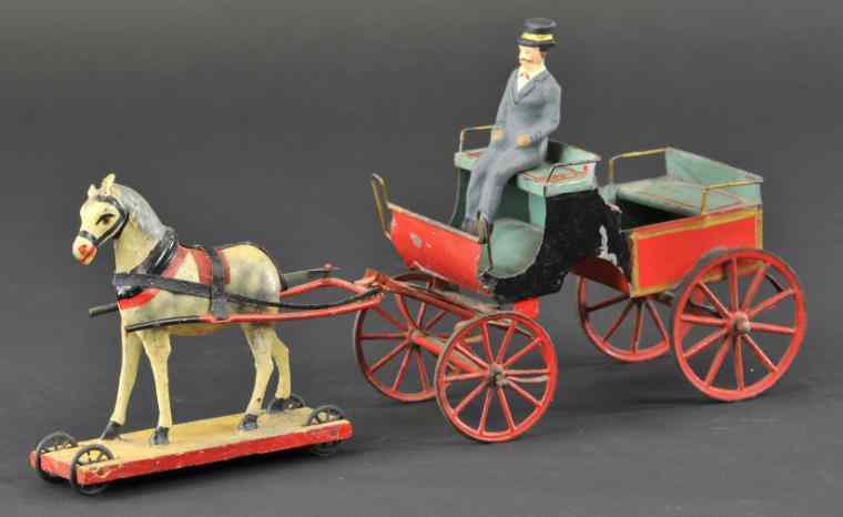 Appraisal: MARKLIN HORSE DRAWN CARRIAGE Hand painted in red black and