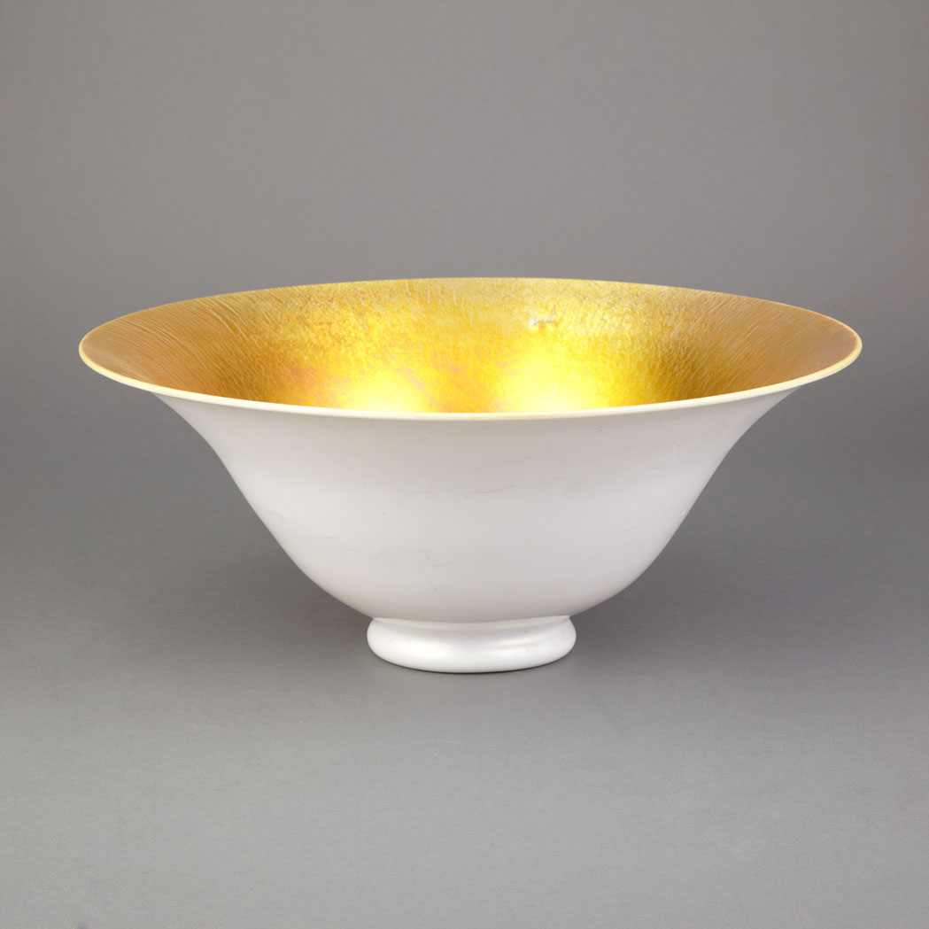 Appraisal: Steuben Gold Aurene and Calcite Glass Center Bowl First quarter