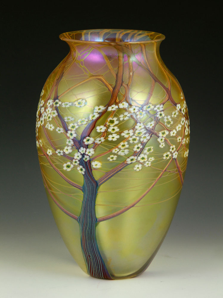 Appraisal: - Orient Flume Art Glass Vase Orient Flume vase millifiori