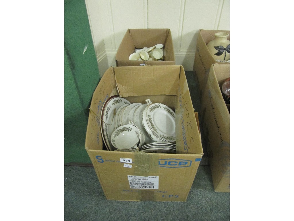 Appraisal: Two boxes of china tea and dinnerware