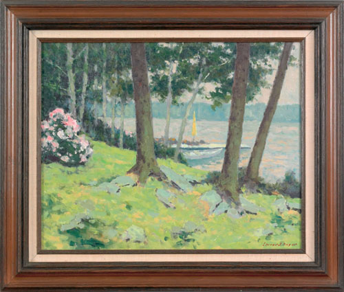 Appraisal: Leonard Boyer American th c oil on canvas landscape signed