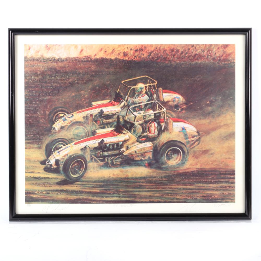 Appraisal: AL UNSER SR MARIO ANDRETTI AUTOGRAPHED DUEL IN THE DIRT