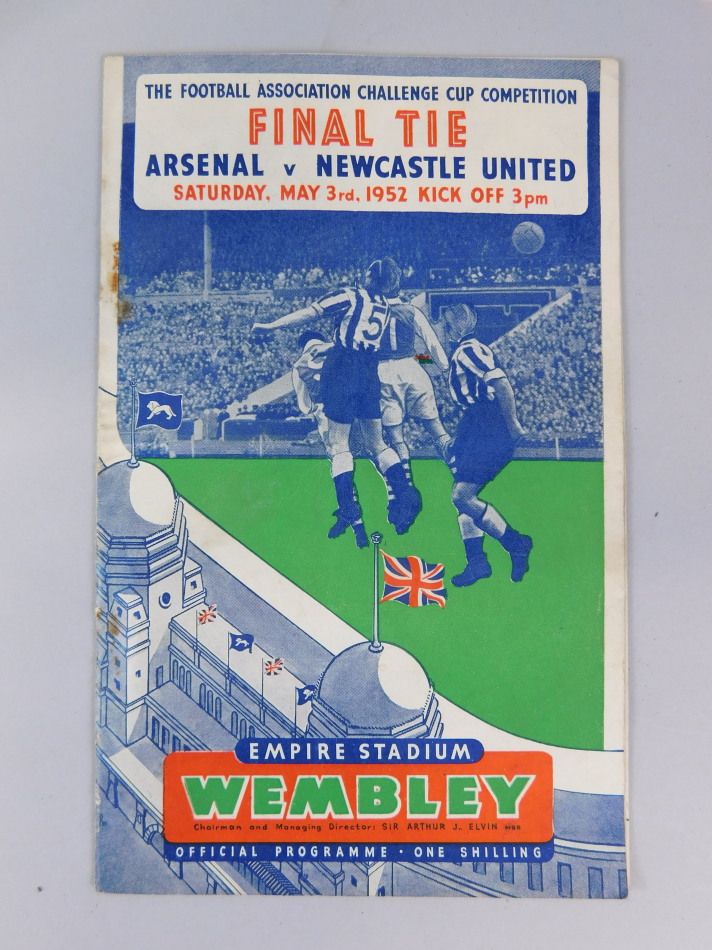 Appraisal: An FA Cup final football programme for the match between