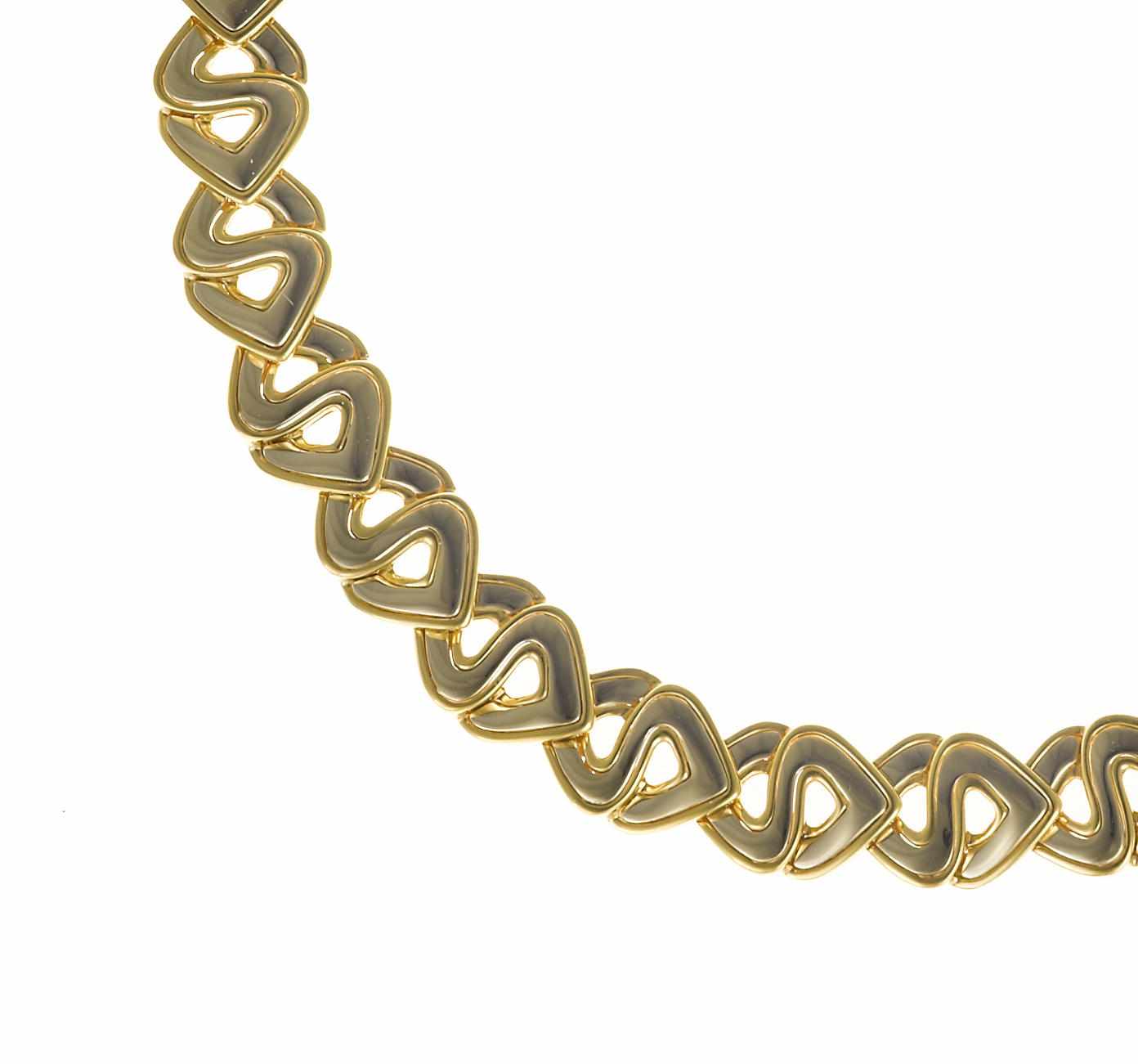 Appraisal: An eighteen karat bicolor gold fancy link choker necklace Marina