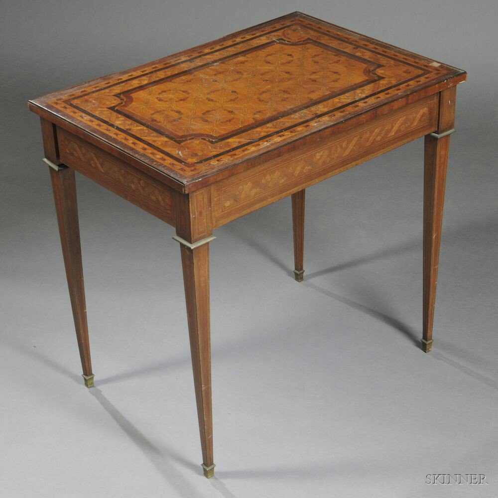 Appraisal: Napoleon III Tulipwood-and Kingwood-veneered Tea Table France late th century