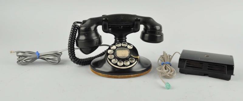 Appraisal: Early Desk Phone Speaker This early phone has been rewired