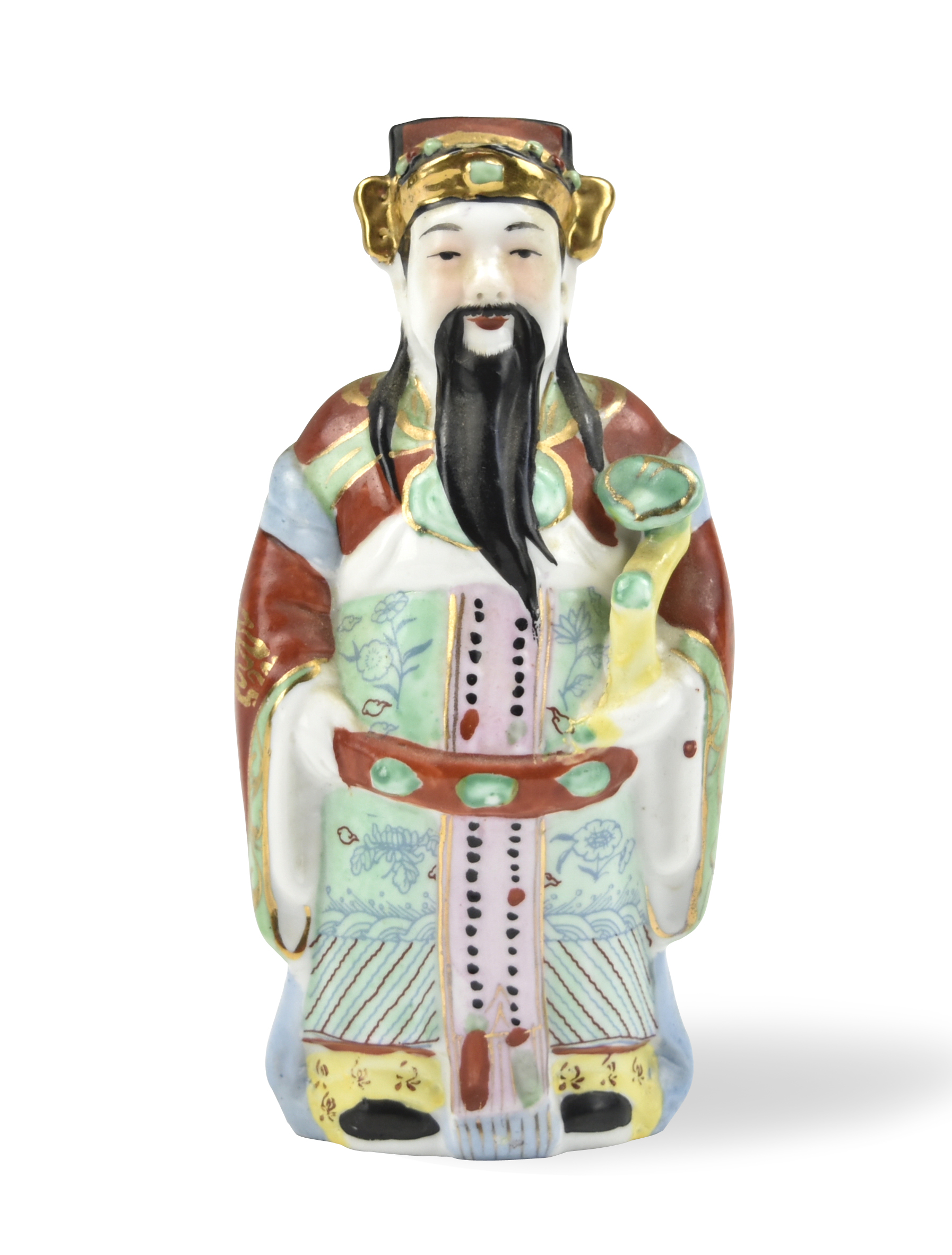 Appraisal: Male deity figure lavishly dressed in robes with ruyi scepter