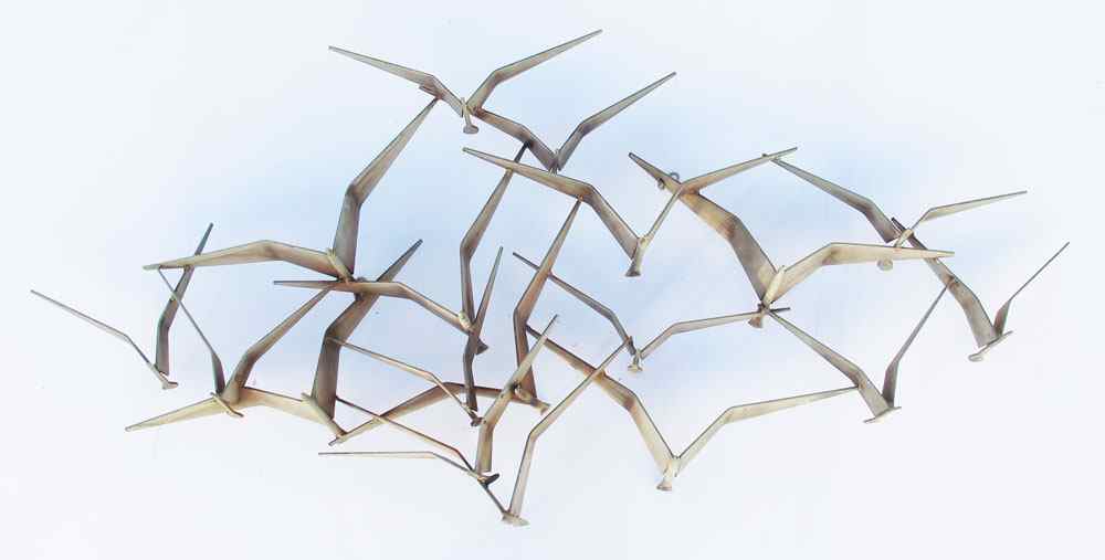 Appraisal: CURTIS JERE BIRDS IN FLIGHT METAL WALL ART '' x