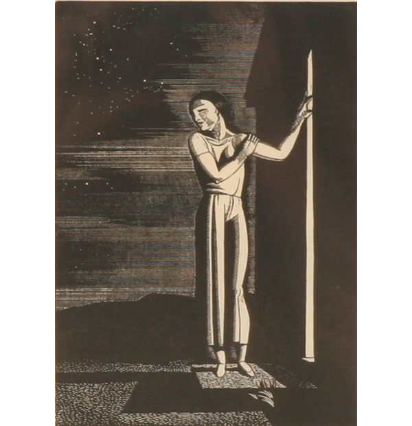 Appraisal: Rockwell Kent American - Starry Night Wood engraving Pencil signed