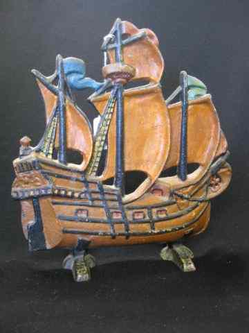 Appraisal: Spanish Galleon Cast Iron Figural Doorstop ''