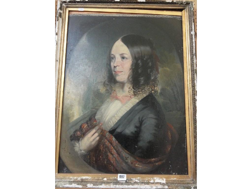 Appraisal: A mid- th century oil painting on board a bust