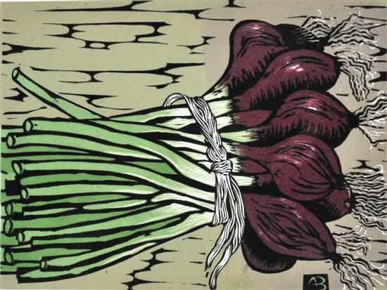 Appraisal: AILEEN BROWN BORN Spanish Onions linocut x cm