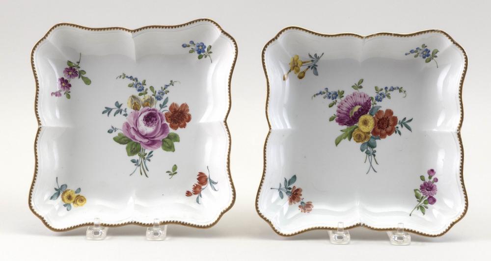 Appraisal: PAIR OF WILLIAM COOKWORTHY PLYMOUTH PORCELAIN DISHES ENGLAND CIRCA LENGTHS