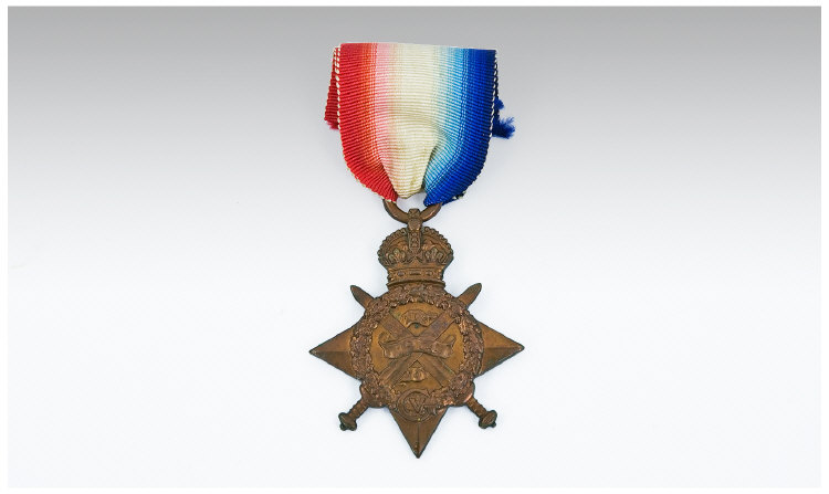 Appraisal: First World War Military Medal Star Awarded To DVR H