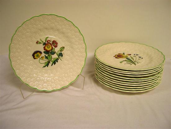 Appraisal: Twelve Copeland Spode artist signed floral decorative plates with green