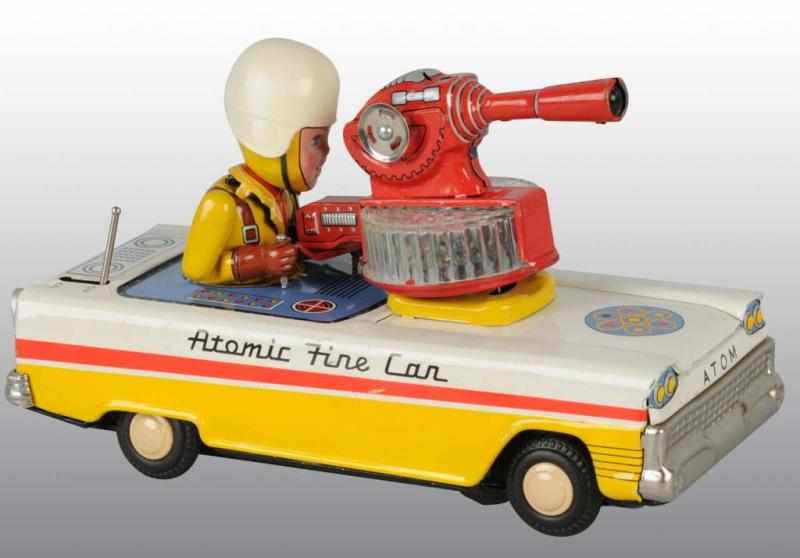 Appraisal: Tin Atomic Fire Car Battery-Operated Toy Description Japanese Working Made