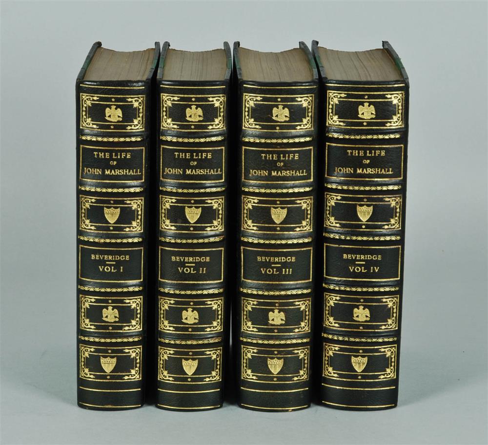 Appraisal: BINDINGS ALBERT BEVERIDGE THE LIFE OF JOHN MARSHALL Boston and