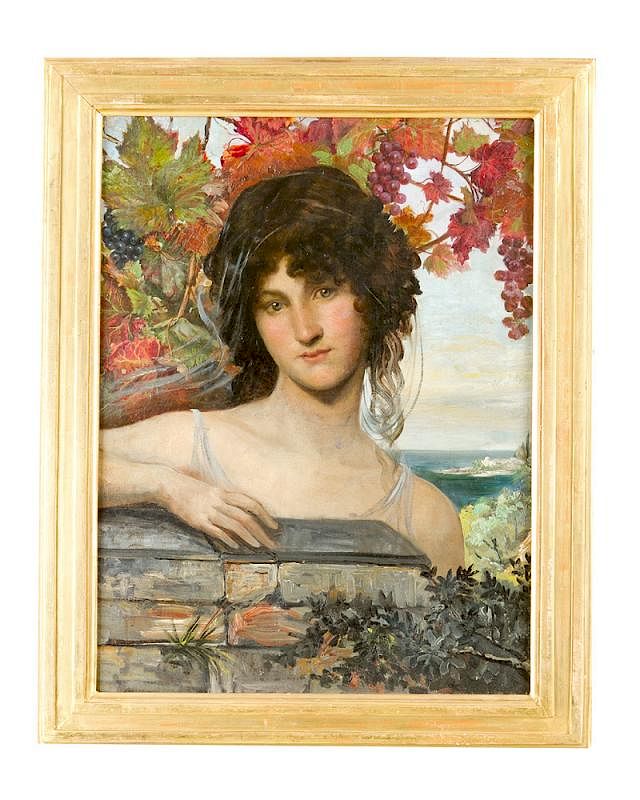 Appraisal: English Pre-Raphaelite Artist Century English Pre-Raphaelite Artist Century portrait of